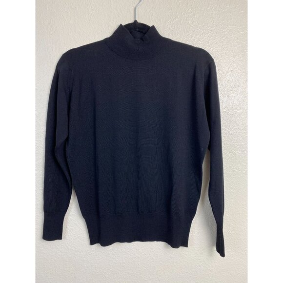 John Smedley Sweaters - John Smedley Wool Turtleneck Pull-on Sweater Black Women size Large Made England